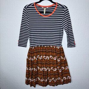 Matilda Jane Womens Size Small Winsome Striped Floral Dress Floral Stretchy Boho